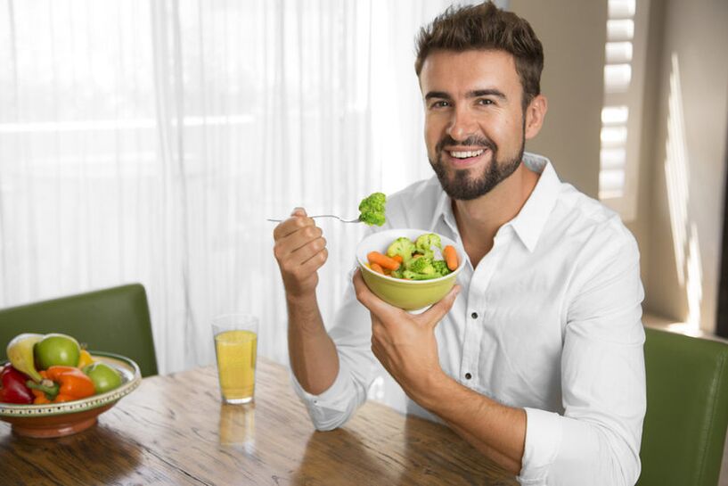 Proper food for prostatitis in men